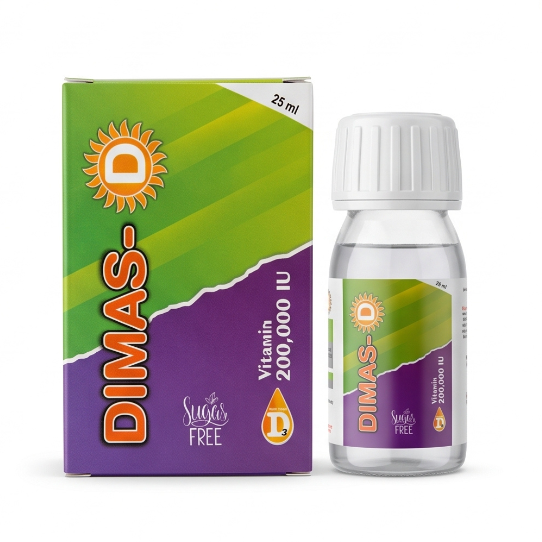Dimas Vitamin D3 200,000 IU – Sugar Free | 25 ml