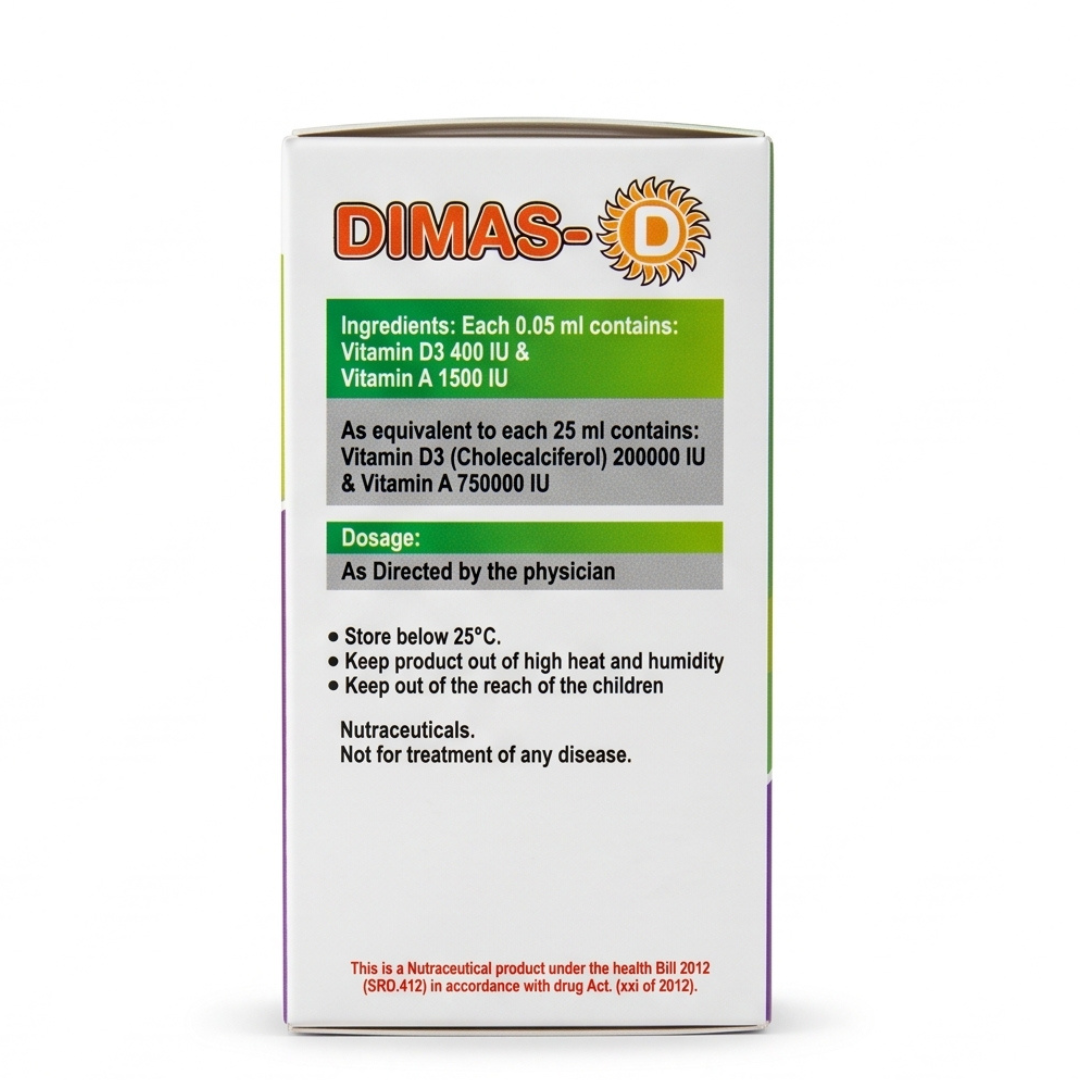 Dimas Vitamin D3 200,000 IU – Sugar Free | 25 ml